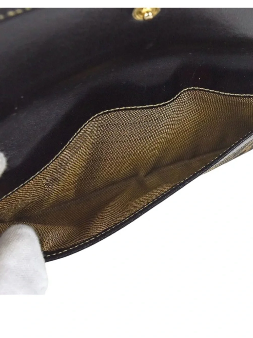 Fendi Zucca Canvas Wallet Clutch in Brown and Black - Picture 4 of 7